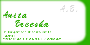 anita brecska business card